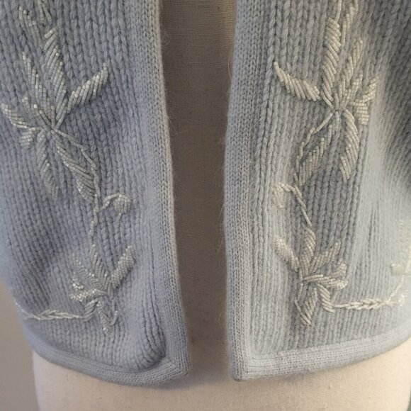 Vintage Ohrbachs Lambs Wool Angora Knit Open Front Cardigan Sweater - Picture 4 of 11